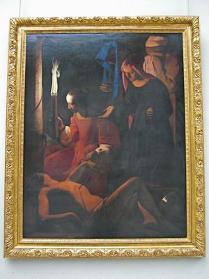 聖イレネに介抱される聖セバスチャン